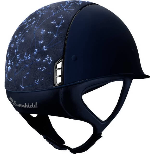 Riding Helmet Classic SM,Top Crystal Leaf,Trim+Blazon Blk Chrome, With Dressage Chin Strap 4 Riding Helmet Classic SM,Top Crystal Leaf,Trim+Blazon Blk Chrome, With Dressage Chin Strap - Image 2