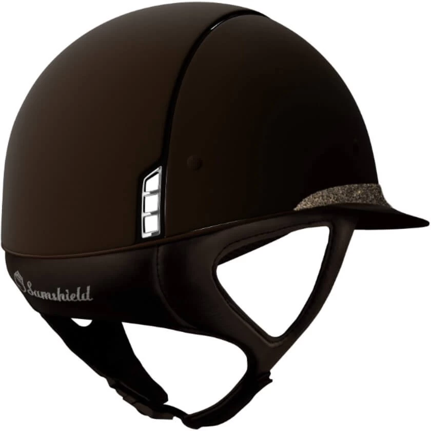 Riding Helmet MS SM,FB+Blazon Crystl Fabric Metal,Trim Matt Brnz, With Dressage Chin Strap 4 Riding Helmet MS SM,FB+Blazon Crystl Fabric Metal,Trim Matt Brnz, With Dressage Chin Strap - Image 2