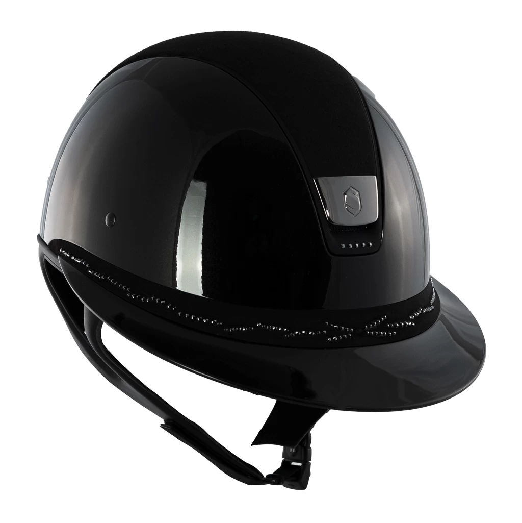 Riding Helmet MS SG, Holo Shield Sw, FB Flower Sw,Trim Matt,Blazon Blk Chrm,5 Jet Hematite 3 Riding Helmet MS SG, Holo Shield Sw, FB Flower Sw,Trim Matt,Blazon Blk Chrm,5 Jet Hematite