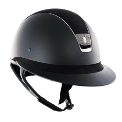 Riding Helmet Miss Shield SM,Top+FB Alct,Trim Blk Chrm,Blazon Crystal Fabric Metal Eclipse