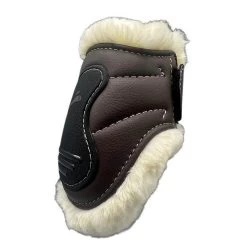 Fetlock Boots Glam Fluffy, With Velcro Fastener -Equestrian Supplies Shop Equick Streichkappen Glam Rear Velcro Fluffy brown 5 1280x1280