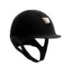 Riding Helmet Classic Shadowmatt, Top Flower Embroidery,Trim Matt Black, Blazon Pink Gold -Equestrian Supplies Shop FR26604 1 1280x1280