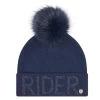 Women's Beanie IRHRider Chic FW22, Knitted Cap, Removable Fur Pompom -Equestrian Supplies Shop Imperial Riding M tze Damen IRHRider Chic HW22 navy 1280x1280