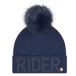 Women's Beanie IRHRider Chic FW22, Knitted Cap, Removable Fur Pompom