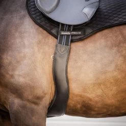 Saddle Girth Contour, Long Girth, Leather, With Elastic On Both Sides -Equestrian Supplies Shop Leder Sattelgurt Contour mit beidseitigem Elastikzug LS processed 1280x1280