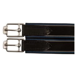 Saddle Girth Contour, Long Girth, Leather, With Elastic On Both Sides -Equestrian Supplies Shop Leder Sattelgurt Contour mit beidseitigem Elastikzug schwarz schnallen processed 1280x1280