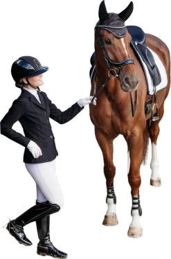 Fly Bonnet PerformNow, Fly Hood, Fly Ears -Equestrian Supplies Shop PresTeq Fliegenhaube schwarz 4 processed 1280x1280