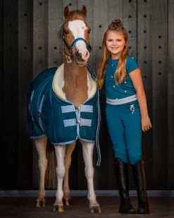 Kid's Riding Leggins Thunderbolt Junior -Equestrian Supplies Shop QHP Reitleggins Junior darklagoon 5 processed 1280x1280