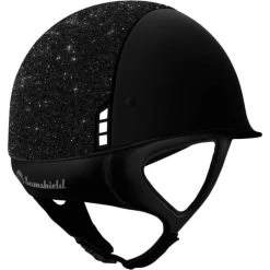 Riding Helmet Classic SM,Top Ultra Fine Rocks,Trim+Blazon Matt Blk,w. Dressage Chin Strap -Equestrian Supplies Shop Schwarz hinten processedzfKIkOwbdMeGO 1280x1280
