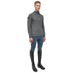 Cavalleria Toscana Men's Sweater CT Label FW23, Knit Sweater, Turtleneck