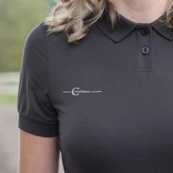 Covalliero Polo Shirt Women's, Short Sleeve -Equestrian Supplies Shop covalliero poloshirt damen graphite lifestyle 2 1280x1280