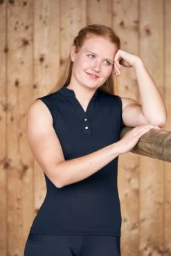 Covalliero Women's Top SS23, Sleeveless -Equestrian Supplies Shop covalliero top damen FS23 darknavy 1 1280x1280
