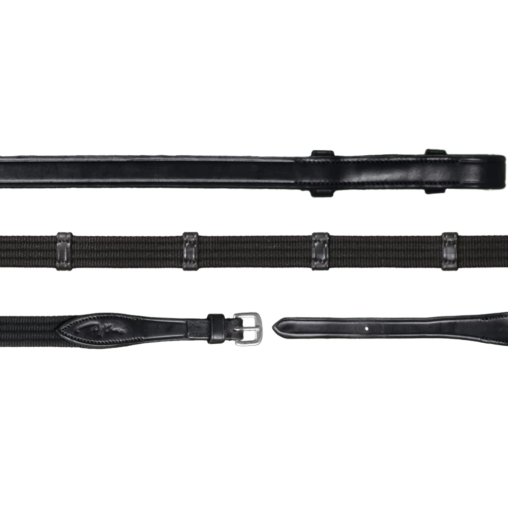 Web Reins NEC With 9 Leather Bars 3 Web Reins NEC With 9 Leather Bars