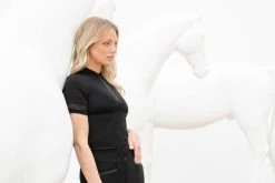 Pikeur Women's T-Shirt Valine SS23, Training Shirt, Short Sleeve -Equestrian Supplies Shop pikeur top damen valine FS23 caviar 02 1280x1280