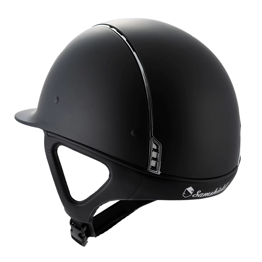 Riding Helmet Classic SM, Dressage Cut, Trim + Blason Chrm Silver, 5 Sw - Image 2