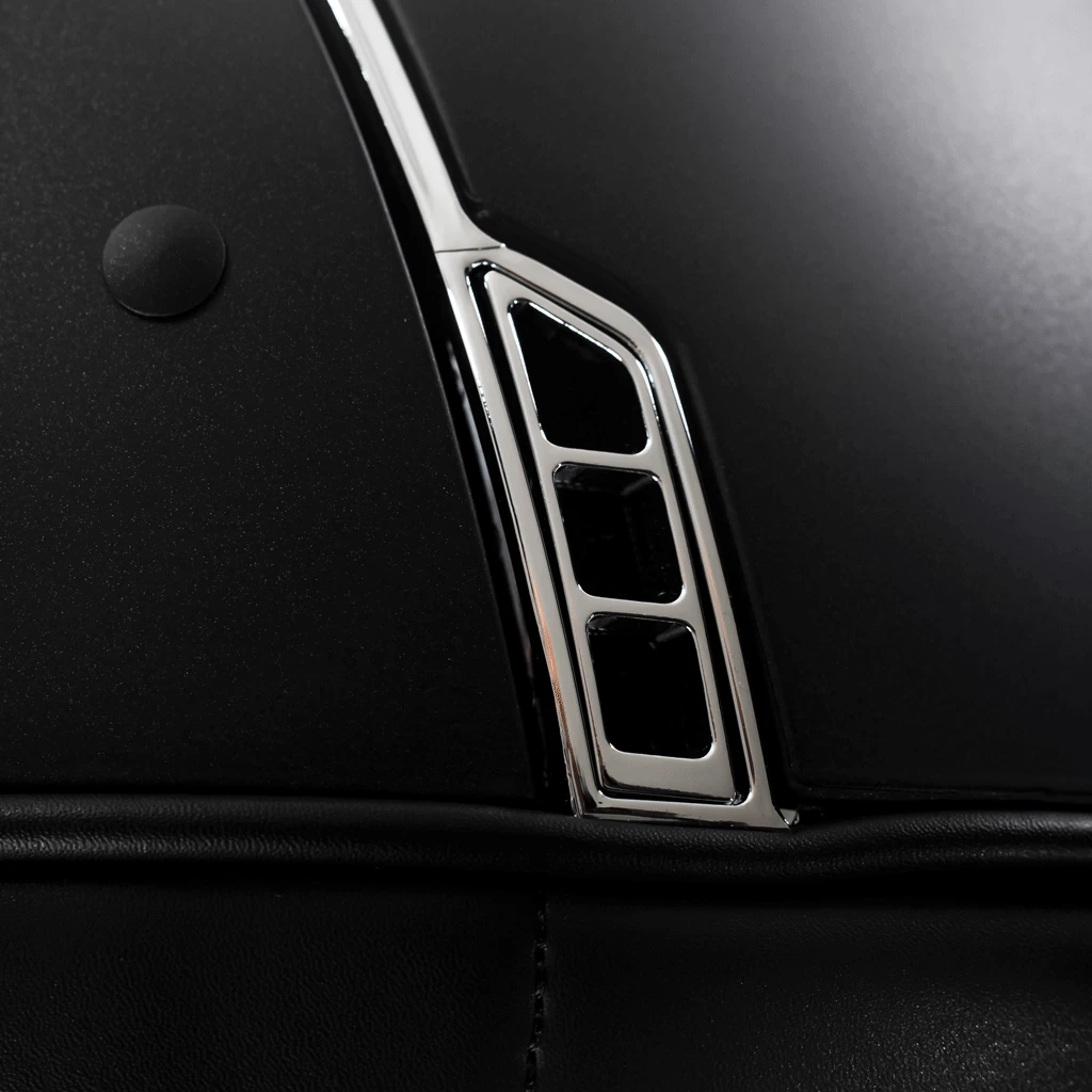 Riding Helmet Classic SM, Dressage Cut, Trim + Blason Chrm Silver, 5 Sw - Image 5