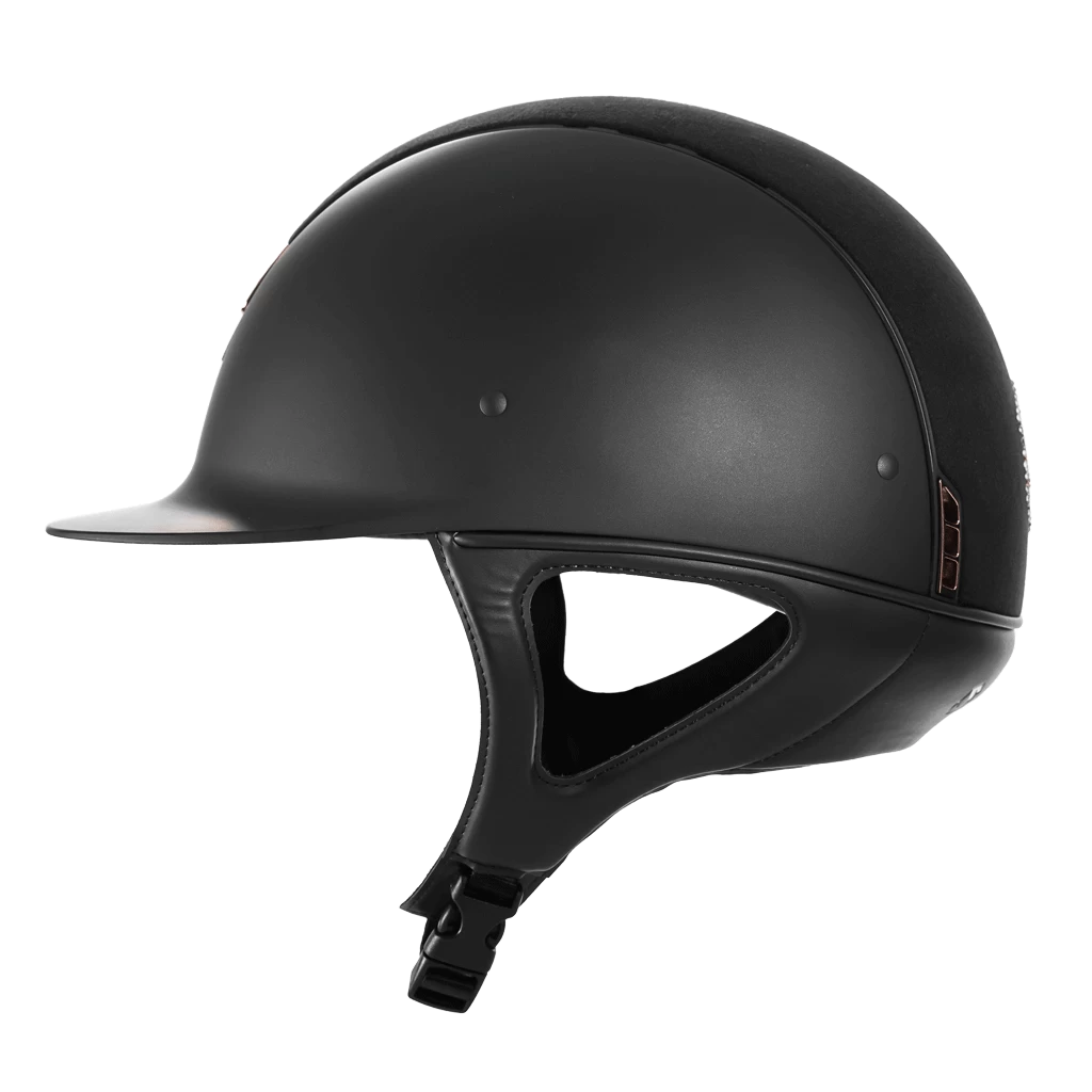 Riding Helmet Classic SM, Top Alct Mtl Rose Shield Swarovski, Trim Matt, Blazon Rose Gold - Image 3