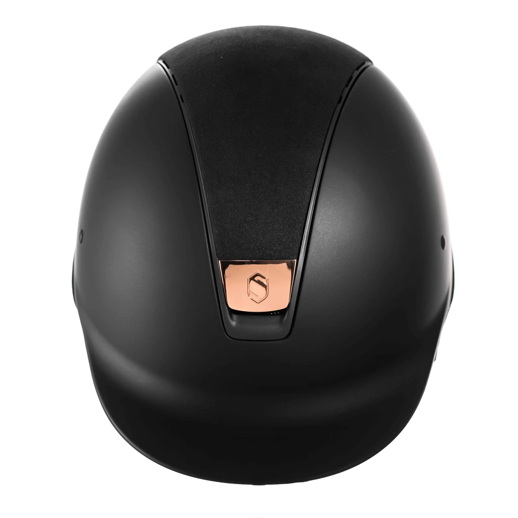 Riding Helmet Classic SM, Top Alct Mtl Rose Shield Swarovski, Trim Matt, Blazon Rose Gold - Image 4